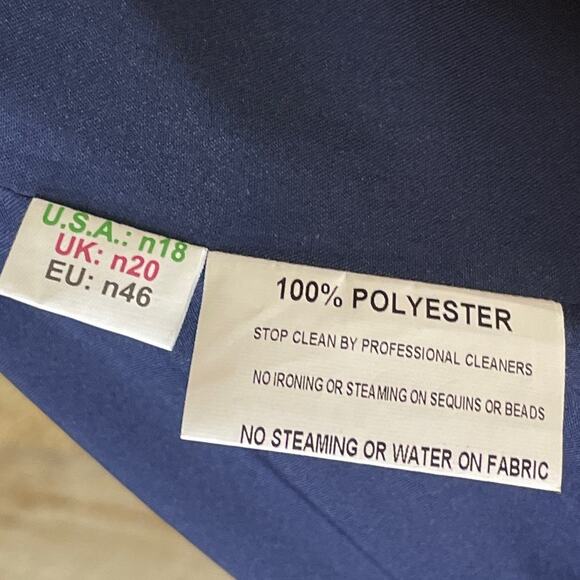 B2 Jasmine Long V-neck Halter Sequin Bridesmaid Dress Gown Midnight Blue Size 18 - Picture 9 of 11